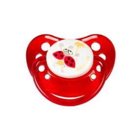   BabyBruin Játszócumi Katica, piros szilikon fogszabályzós (méret: 1) 0 - 6 hó