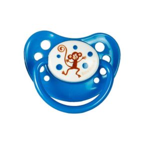  BabyBruin Játszócumi Kék, majom szilikon cseresznye (méret: 1) 0 - 12 hó