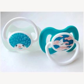   Hopp Játszócumi Süni, türkiz szilikon lapított (méret: 2) 0 - 6 hó (2 db/cs)