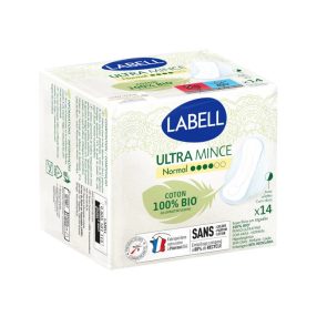   Labell Egészségügyi betét Ultra Mince Bio, Csomagolás sérült! szárnyas (méret: normál) (14 db/cs)