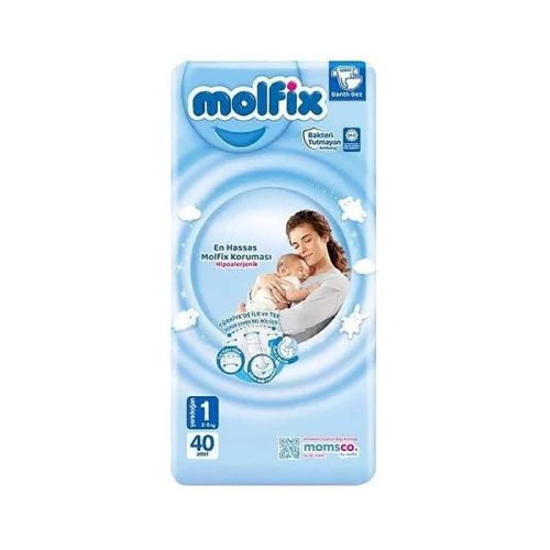 Molfix pelenka Newborn, megújult csomag (1-es) 2 - 5 kg (44 db/cs)