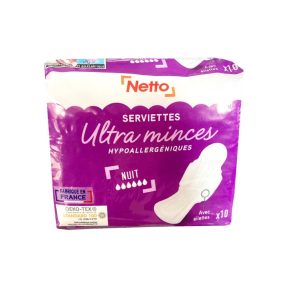   Netto Egészségügyi betét Ultra szárnyas (méret: éjszakai) (10 db/cs)