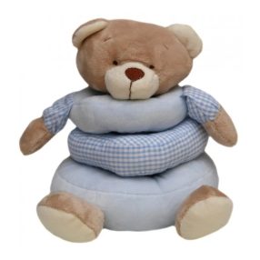 BabyBruin Tanuló játék Plüss gyűrűs maci, 17 cm