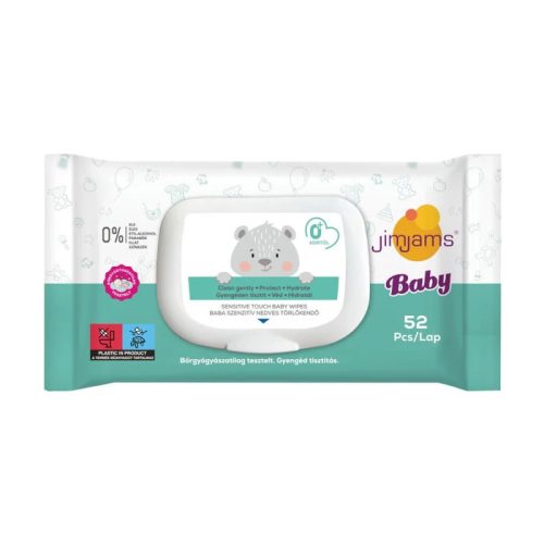 JimJams Popsitörlő kupakos illatmentes sensitive (52 db/cs)
