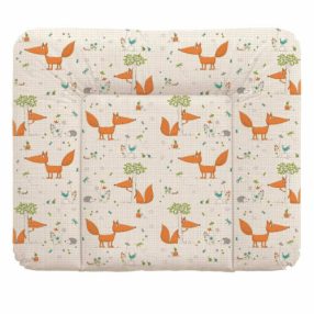   BabyBruin Pelenkázó lap Puha, vastag, körbepárnázott, zöld cica 70 * 85 cm