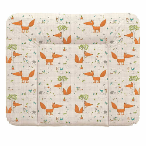 BabyBruin Pelenkázó lap Puha, vastag, körbepárnázott, zöld cica 70 * 85 cm