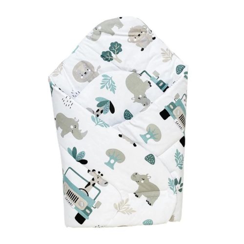 BabyBruin Takaró Bélelt, pólyává alakítható, szafari minta 78 * 78 cm