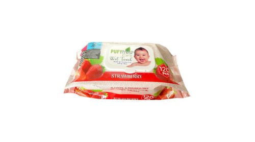 Pufy Fresh Popsitörlő Eper kupakos (120 db/cs)