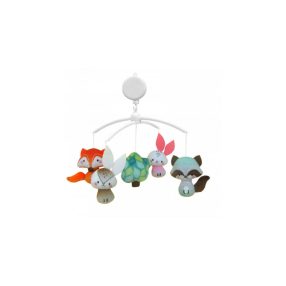 Delux Zenélő forgó Plüss, róka és nyuszi