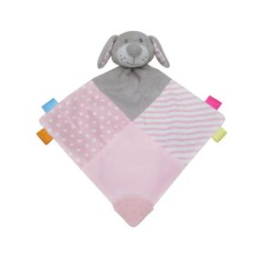   Bergon Szundikendő kutyus, plüss, rágókával, rózsaszín