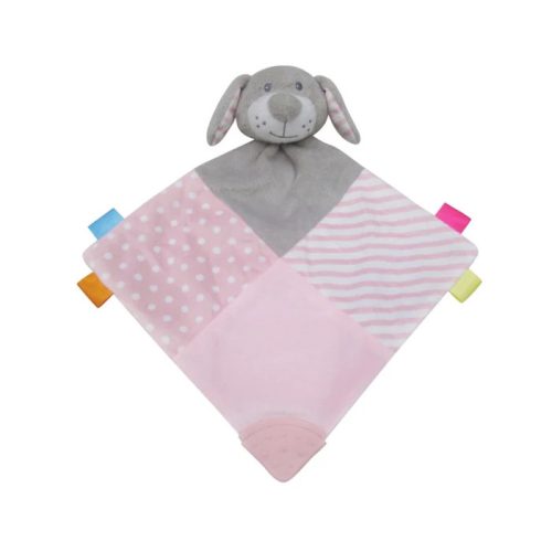 Bergon Szundikendő kutyus, plüss, rágókával, rózsaszín