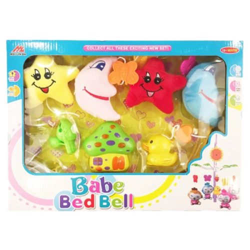 Babé Bed Bell Zenélő forgó Plüss hold és csillag, felhúzós