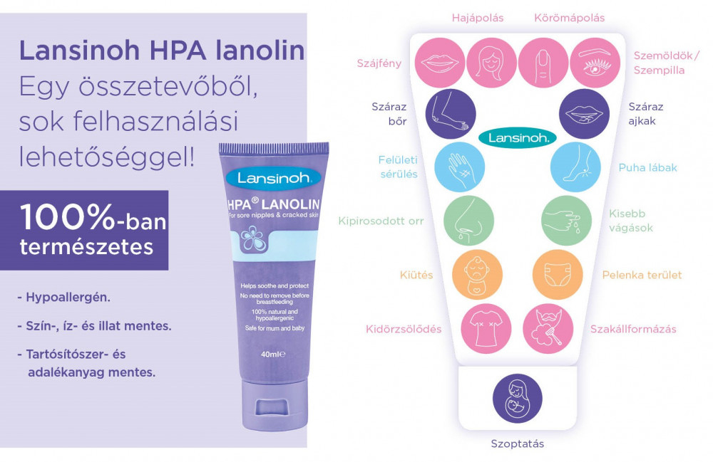 Lansinoh HPA Lanolin bimbóvédő krém 40ml Lansinoh HPA Lanolin bimbóvédő krém 40ml