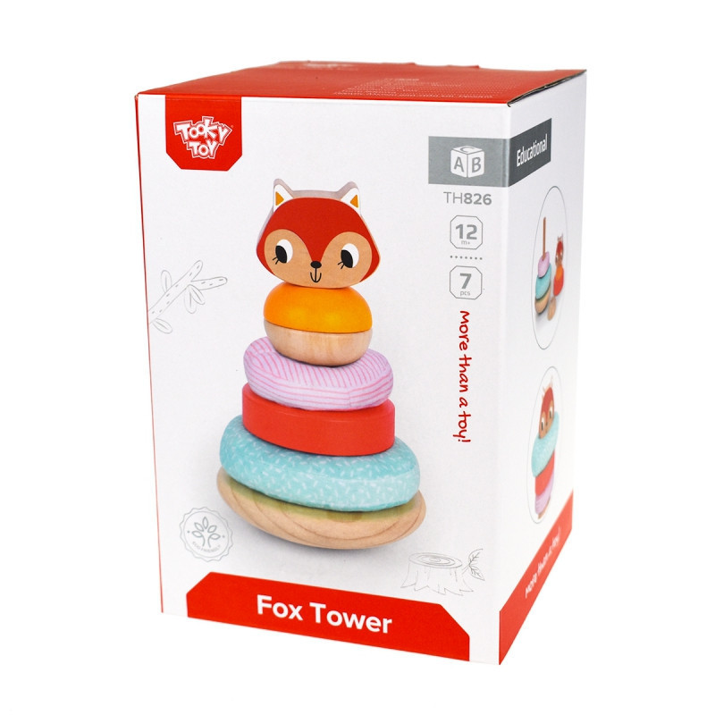 Tooky Toy toronyépítő fa játék 7db-os - Róka Tooky Toy toronyépítő fa játék 7db-os - Róka