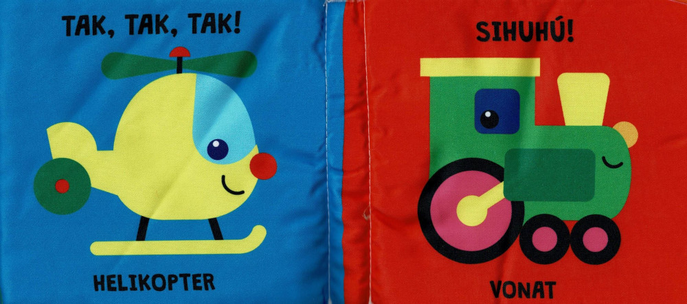 Napraforgó Textil könyv rágókával - Járművek Napraforgó Textil könyv rágókával - Járművek