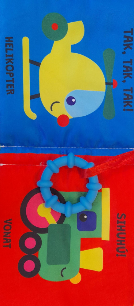 Napraforgó Textil könyv rágókával - Járművek Napraforgó Textil könyv rágókával - Járművek