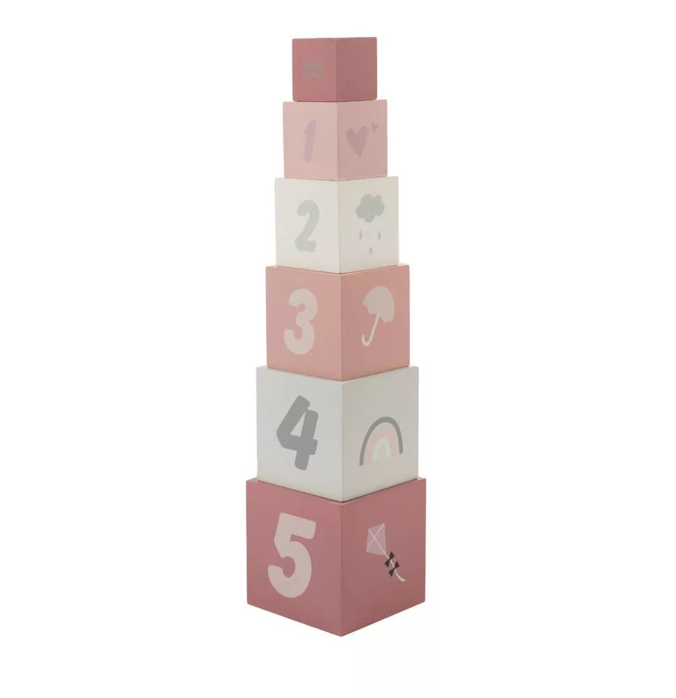 Label-Label Fa építőkocka számokkal - Rózsaszín Label-Label Fa építőkocka számokkal - Rózsaszín